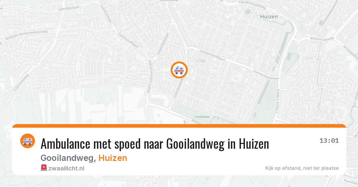 Ambulance met spoed naar Gooilandweg in Huizen — 2 jul 2026