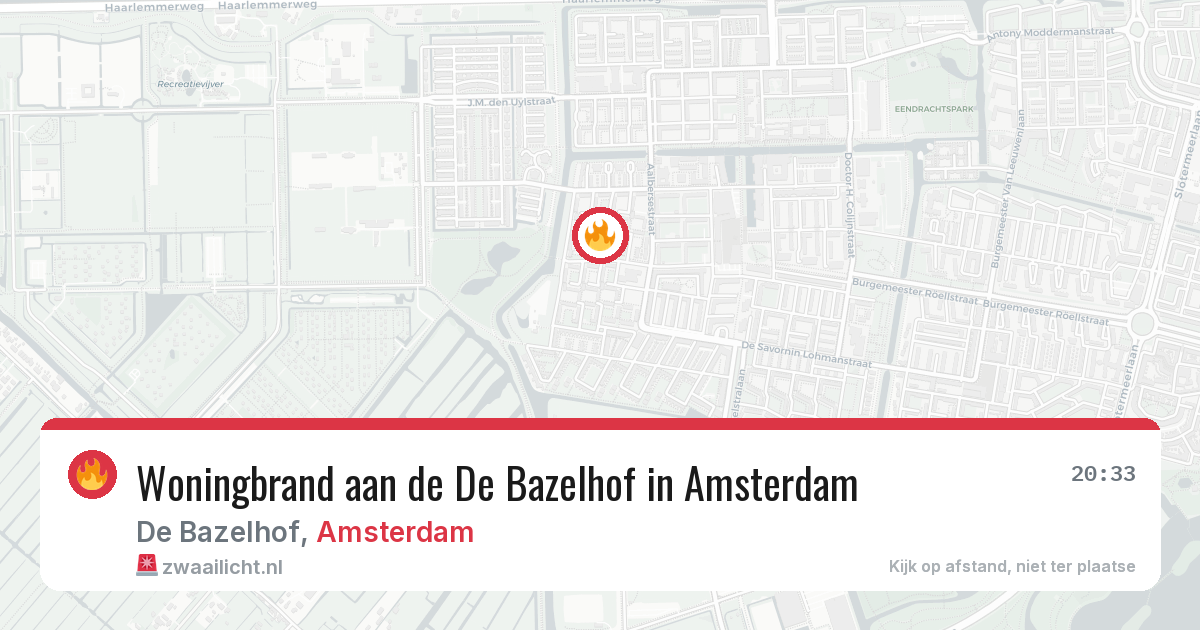 Woningbrand aan de De Bazelhof in Amsterdam — 27 jun 2026