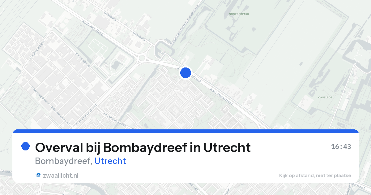 Overval bij Bombaydreef in Utrecht — 15 aug 2026