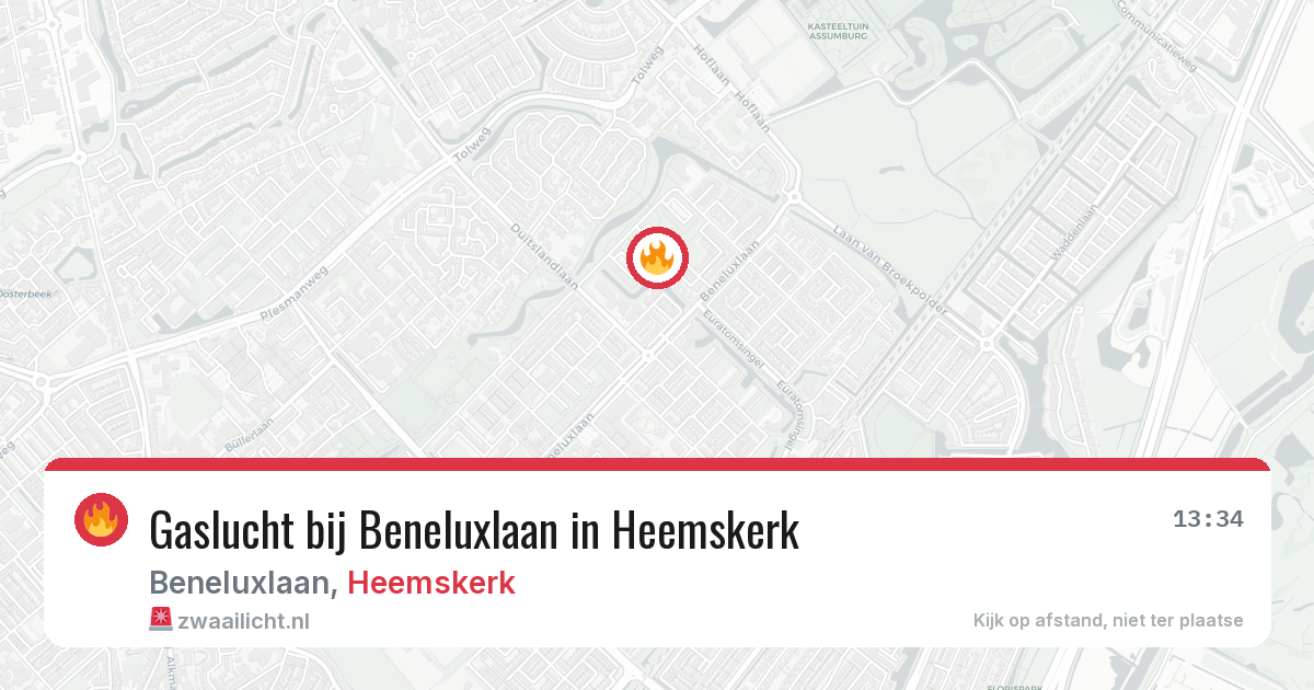 Gaslucht bij Beneluxlaan in Heemskerk — 25 mrt 2026