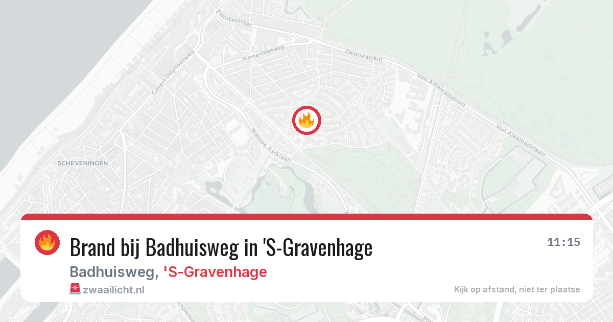 Brand bij Badhuisweg in 'S-Gravenhage — 10 mrt 2026