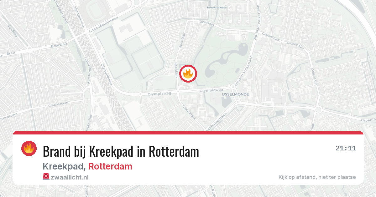 Brand bij Kreekpad in Rotterdam — 3 aug 2026
