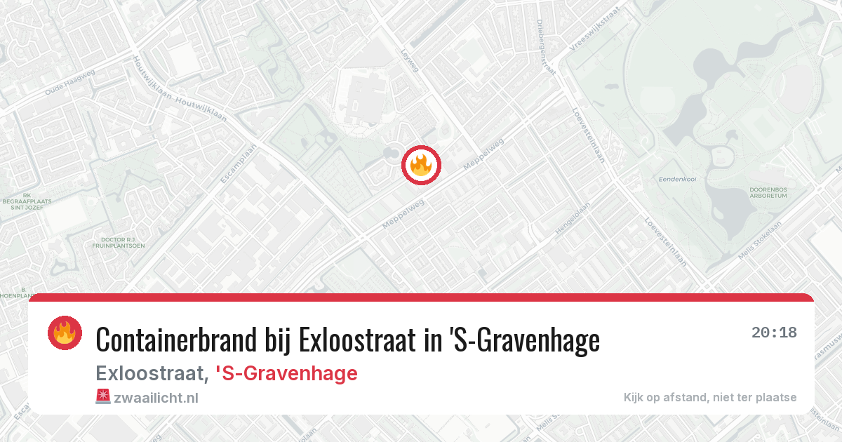 Containerbrand bij Exloostraat in 'S-Gravenhage — 31 mei 2026