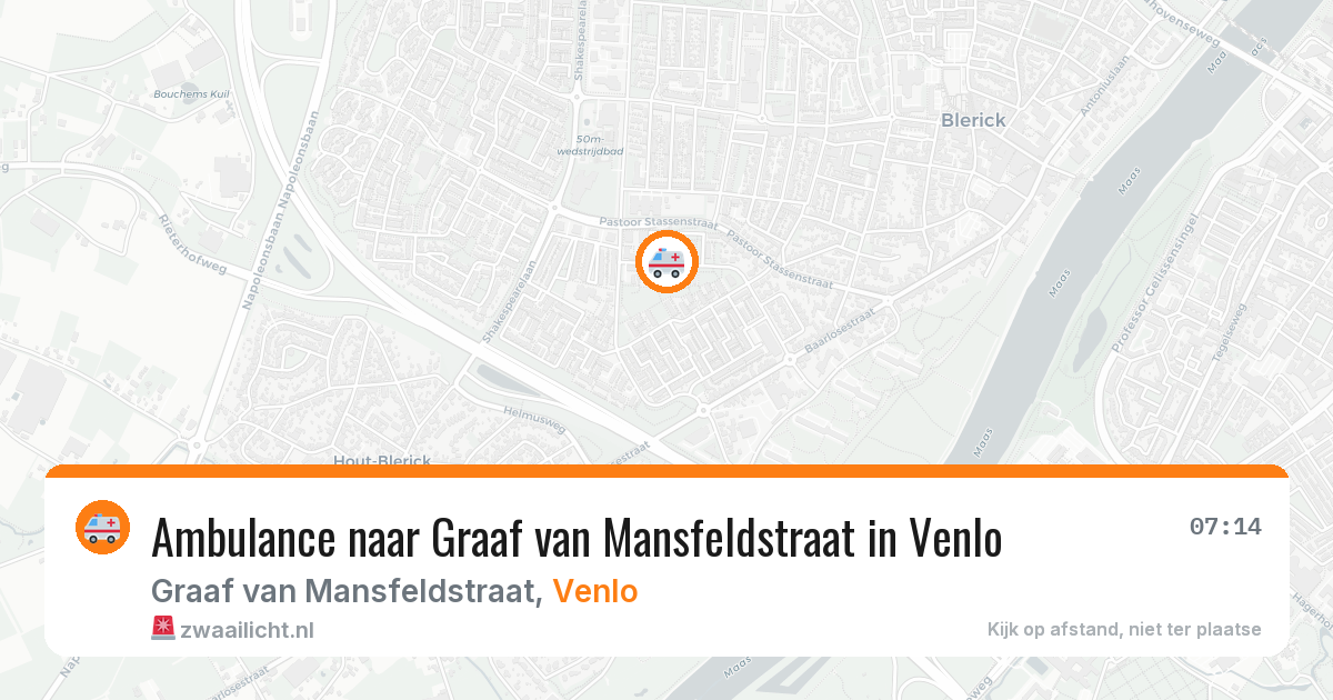 Ambulance naar Graaf van Mansfeldstraat in Venlo — 12 jul 2026