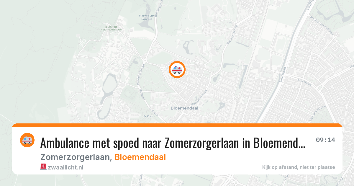 Ambulance met spoed naar Zomerzorgerlaan in Bloemendaal — 14 jun 2026