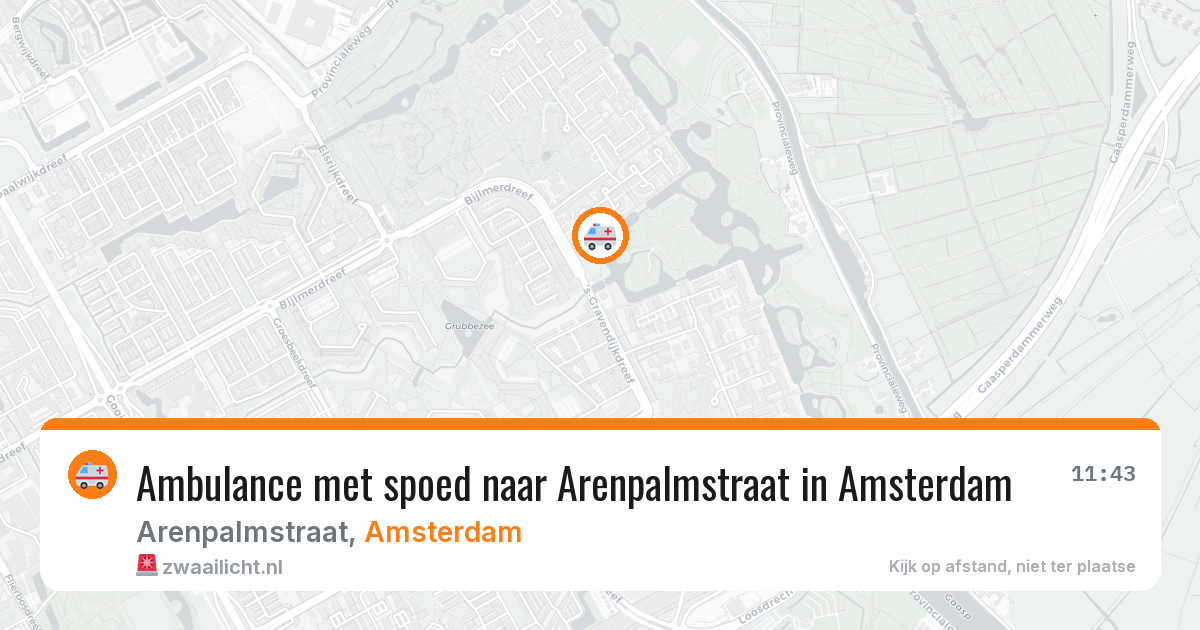 Ambulance met spoed naar Arenpalmstraat in Amsterdam — 11 mei 2026