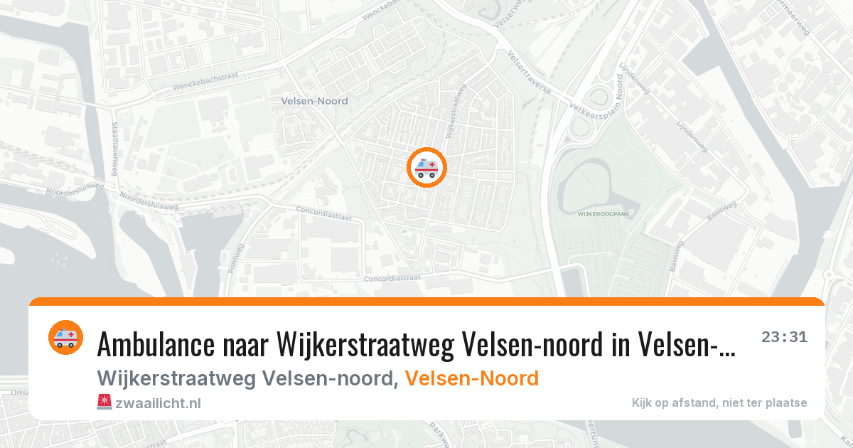 Ambulance naar Wijkerstraatweg Velsen-noord in Velsen-Noord — 8 apr 2026