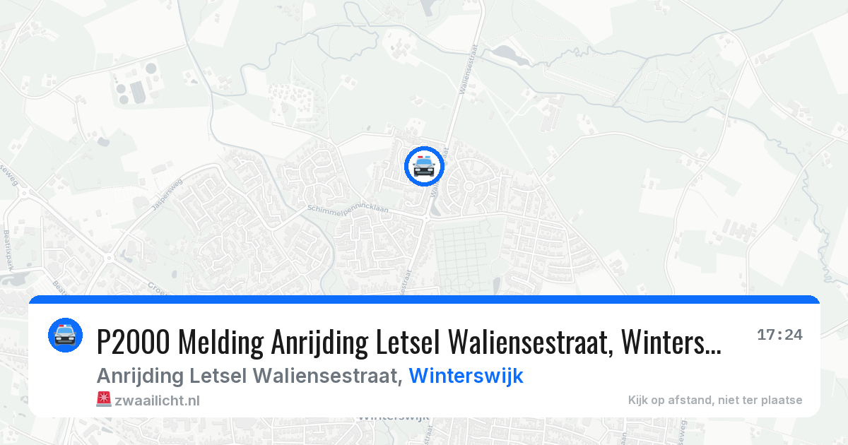 P2000 Melding Anrijding Letsel Waliensestraat, Winterswijk — 1 jul 2026