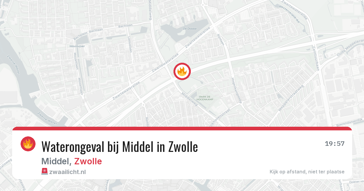 Waterongeval bij Middel in Zwolle — 1 jul 2026