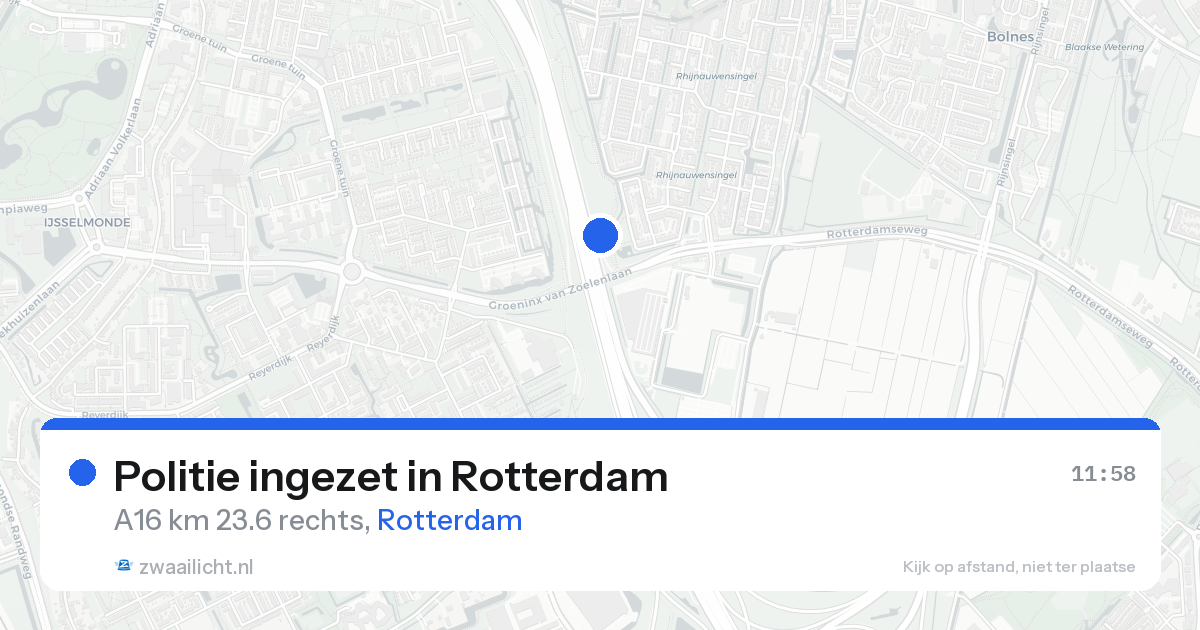 Politie ingezet in Rotterdam — 22 aug 2026 | 🚨 Zwaailicht.nl