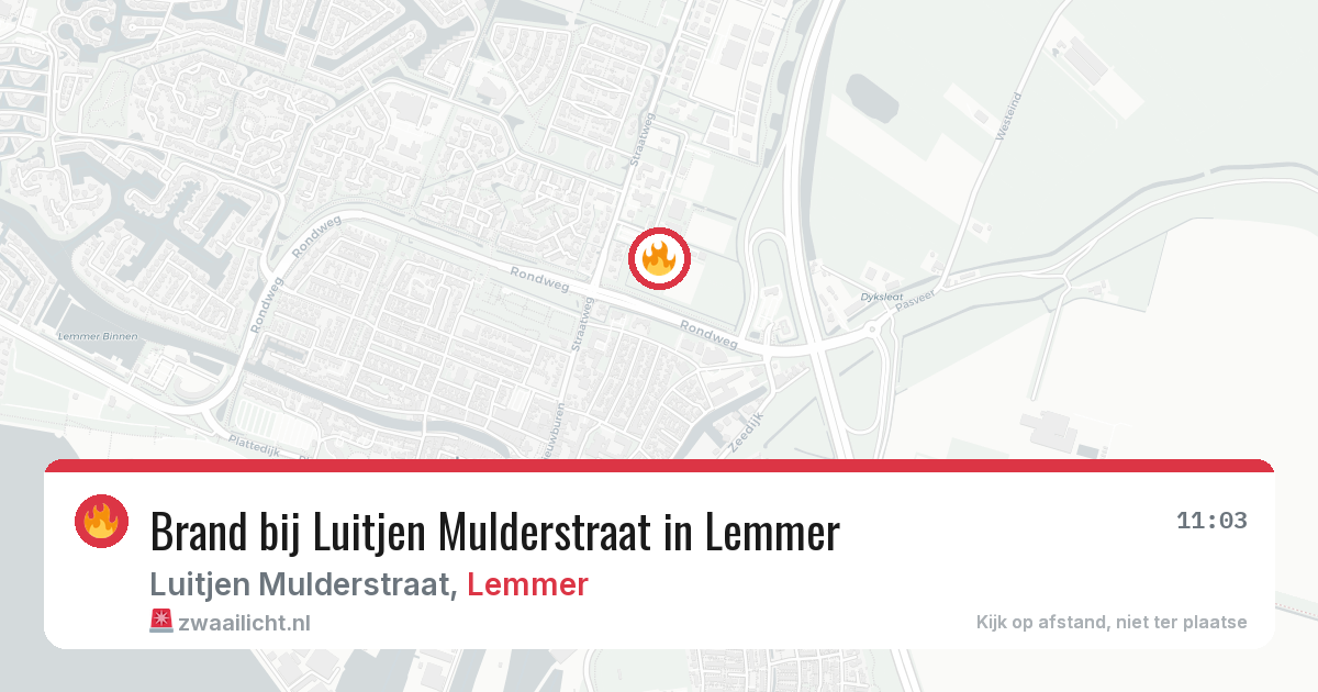 Brand bij Luitjen Mulderstraat in Lemmer — 8 aug 2026