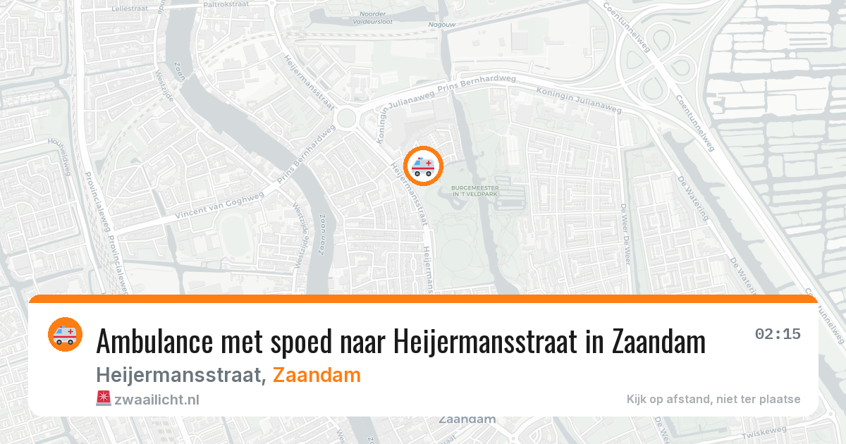 Ambulance met spoed naar Heijermansstraat in Zaandam — 18 jul 2026