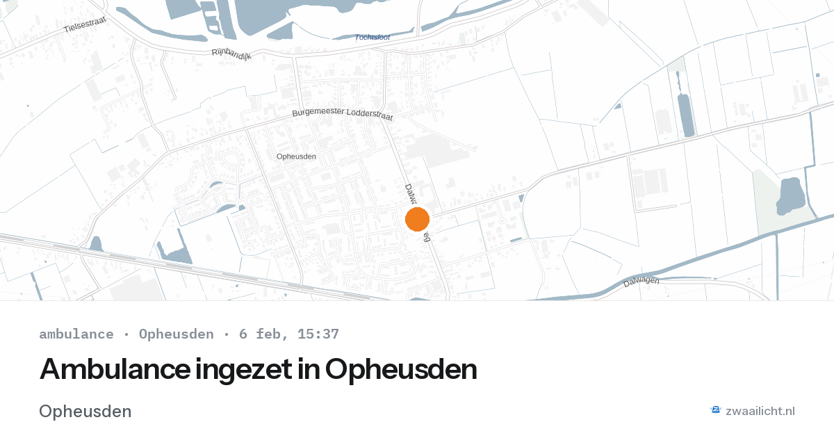 Ambulance ingezet in Opheusden — 6 feb 2026