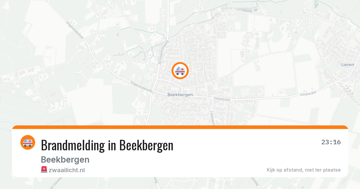 Brandmelding in Beekbergen — 28 jul 2026