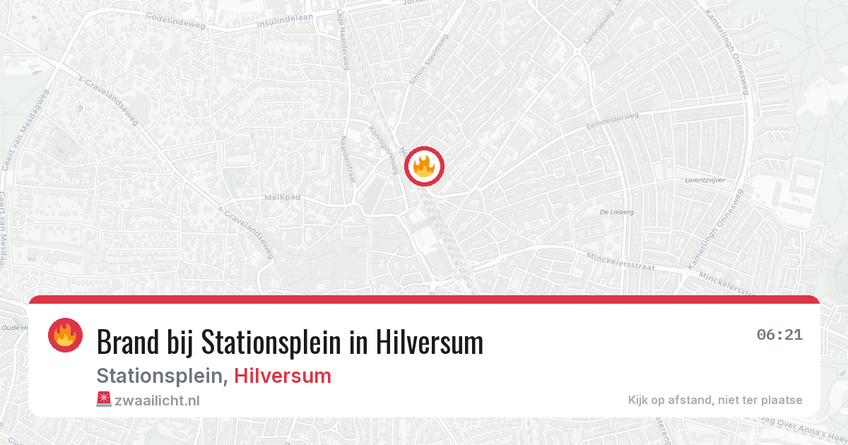 Brand bij Stationsplein in Hilversum — 22 jun 2026
