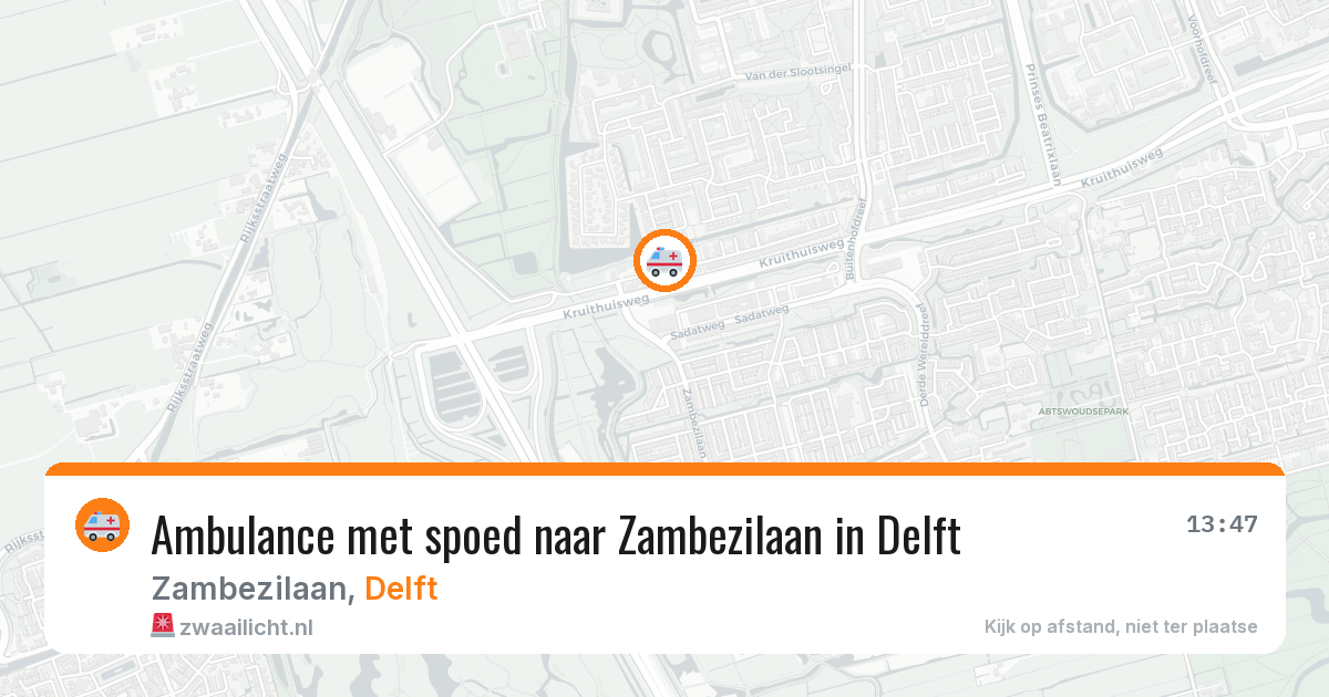 Ambulance met spoed naar Zambezilaan in Delft — 17 jun 2026