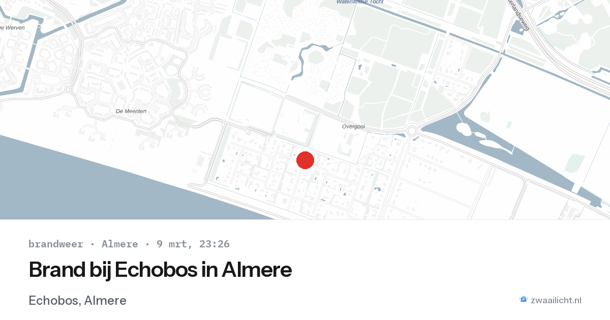 Brand bij Echobos in Almere — 9 mrt 2026