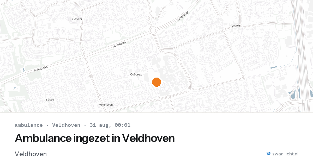 Ambulance ingezet in Veldhoven — 30 aug 2026