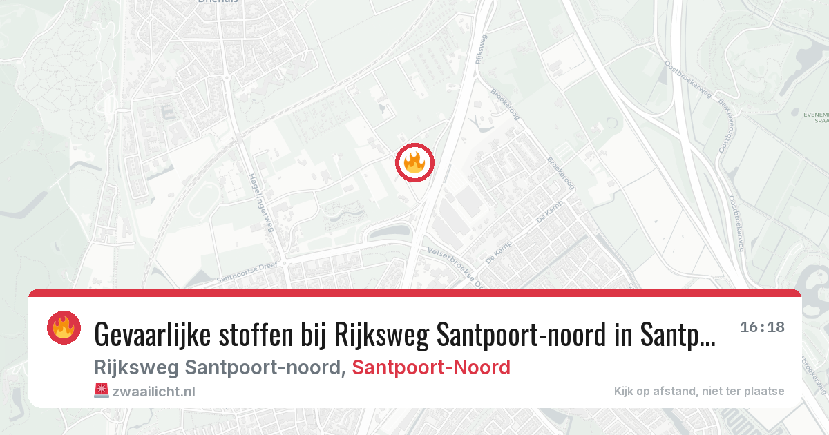 Gevaarlijke stoffen bij Rijksweg Santpoort-noord in Santpoort-Noord — 10 mrt 2026