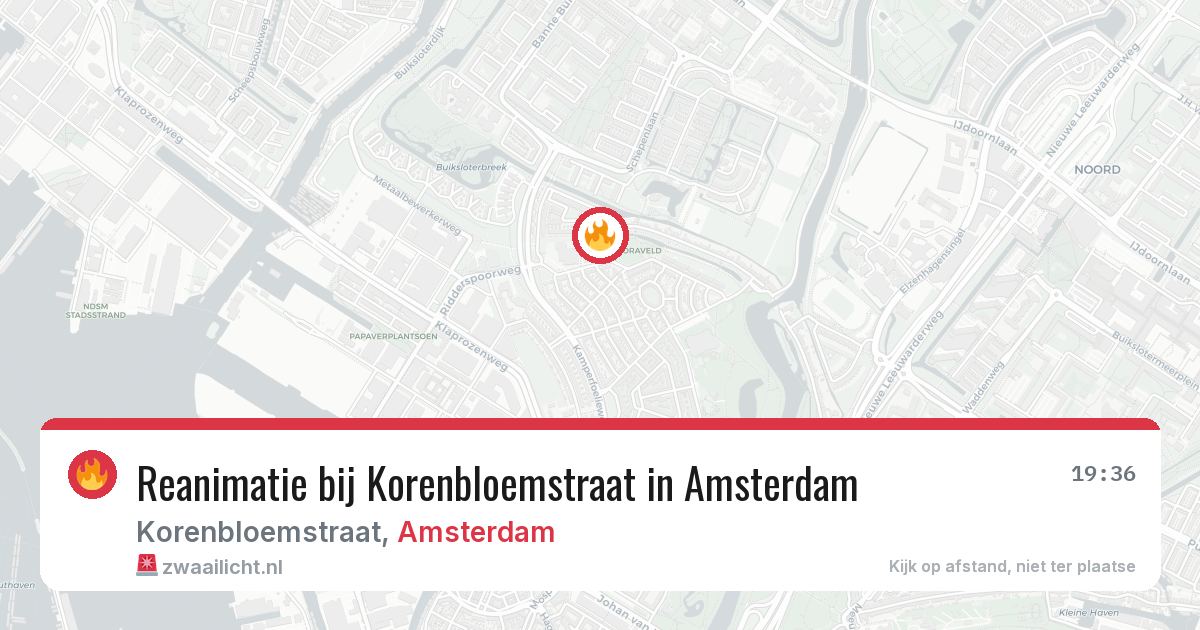 Reanimatie bij Korenbloemstraat in Amsterdam — 20 jul 2026