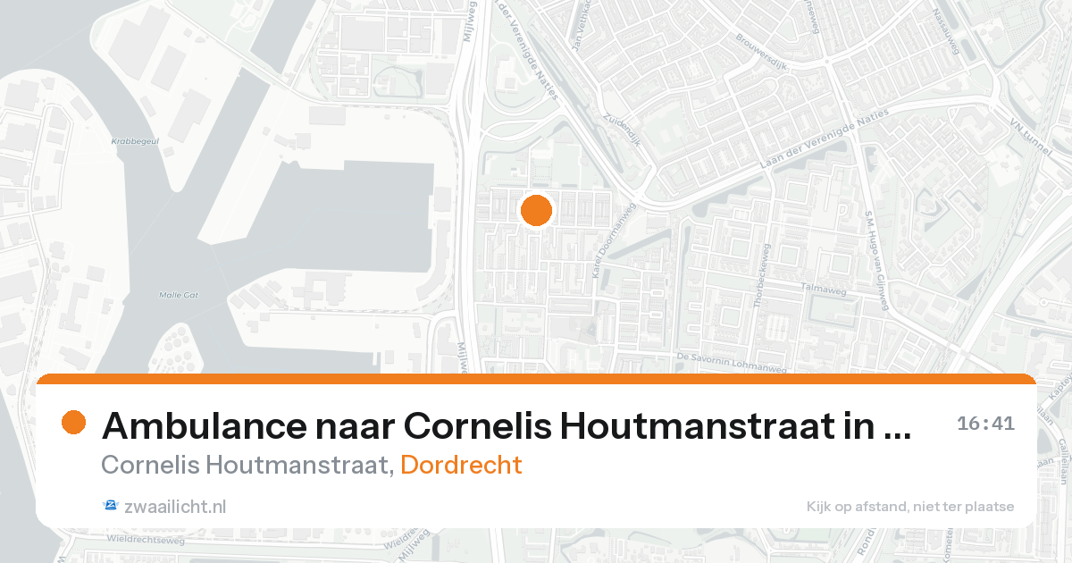 Ambulance naar Cornelis Houtmanstraat in Dordrecht — 16 aug 2026