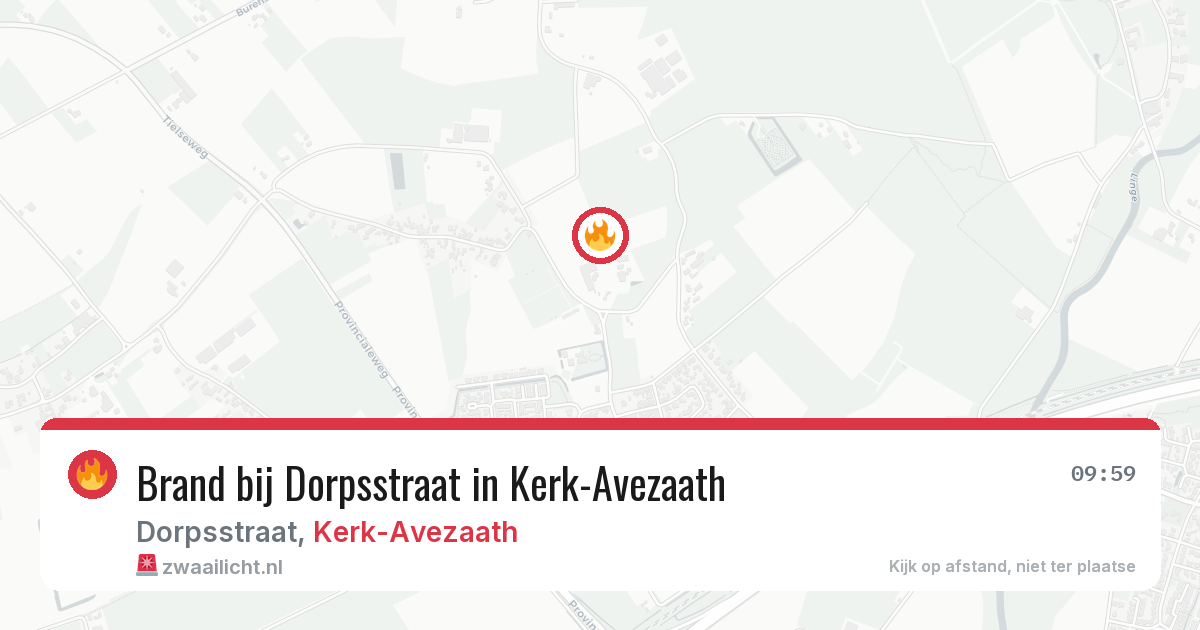 Brand bij Dorpsstraat in Kerk-Avezaath — 21 jun 2026