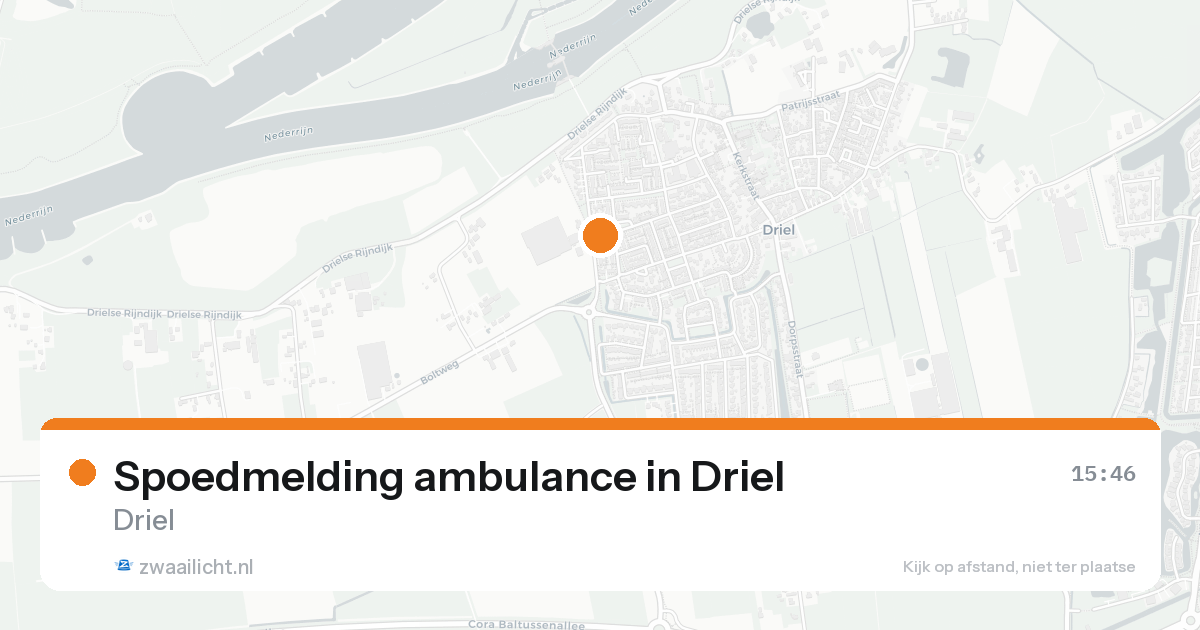 Spoedmelding ambulance in Driel — 20 aug 2026