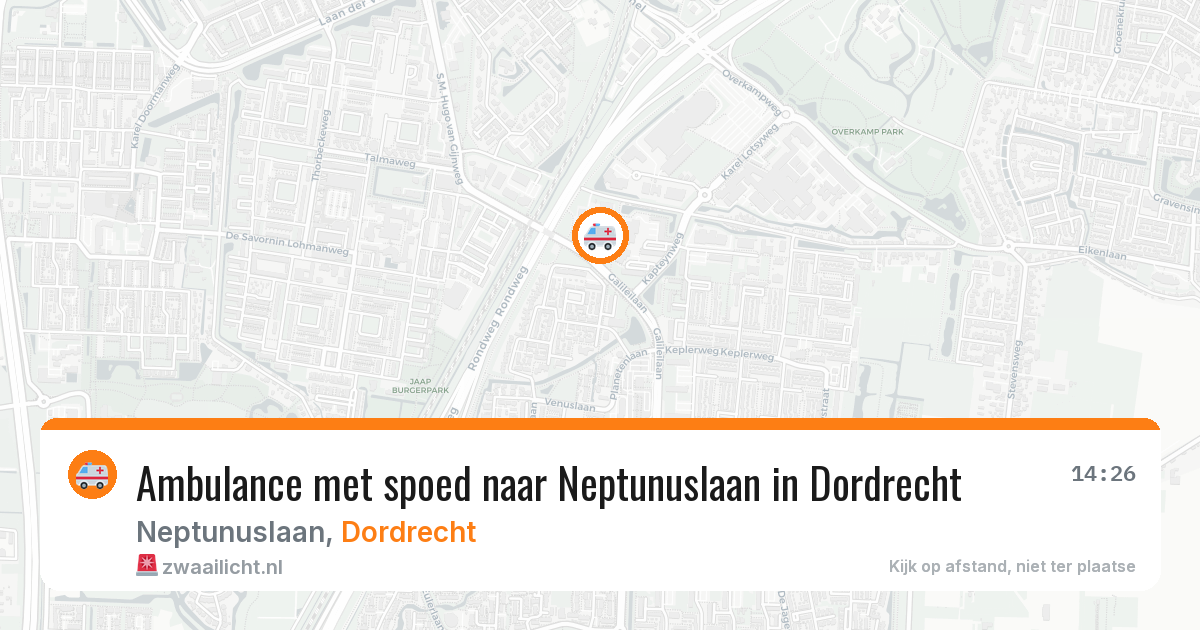 Ambulance met spoed naar Neptunuslaan in Dordrecht — 8 jun 2026