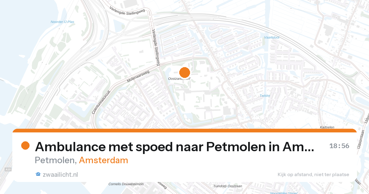 Ambulance met spoed naar Petmolen in Amsterdam — 28 aug 2026