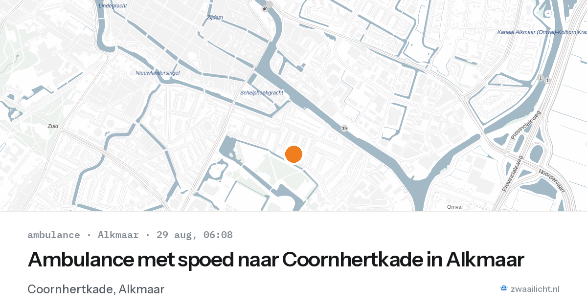 Ambulance met spoed naar Coornhertkade in Alkmaar — 29 aug 2026