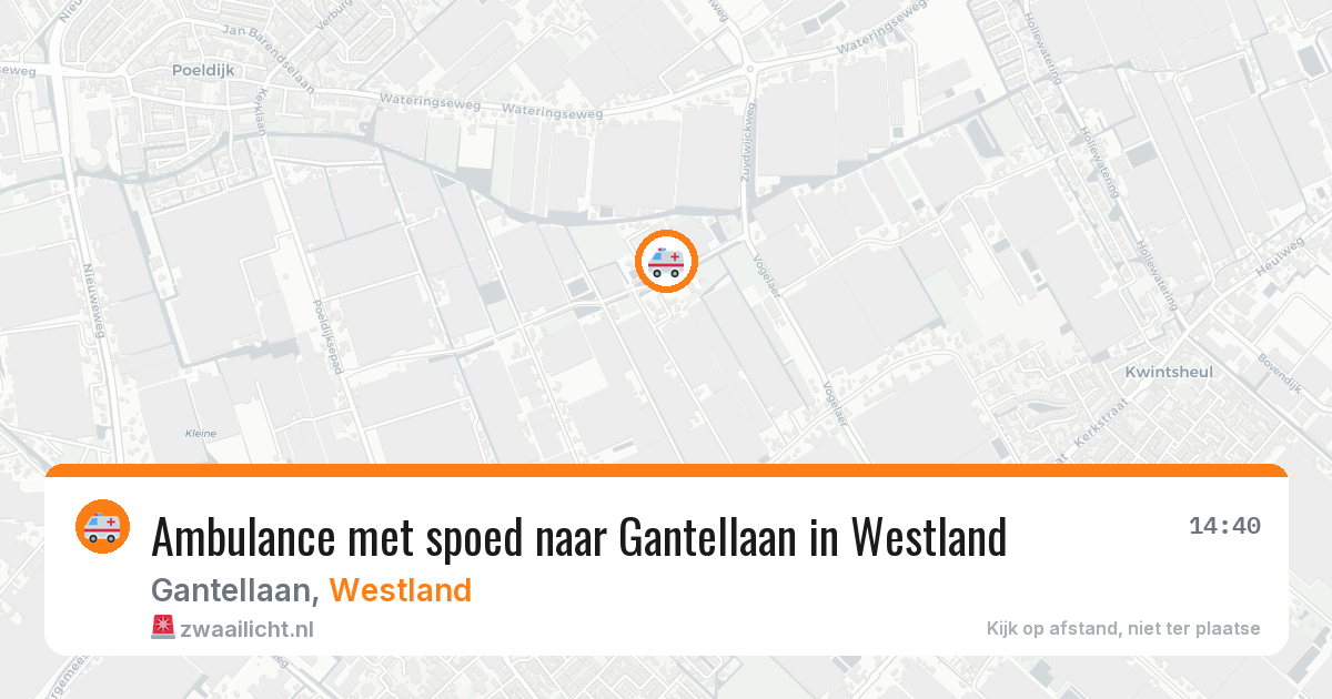Ambulance met spoed naar Gantellaan in Westland — 12 aug 2026
