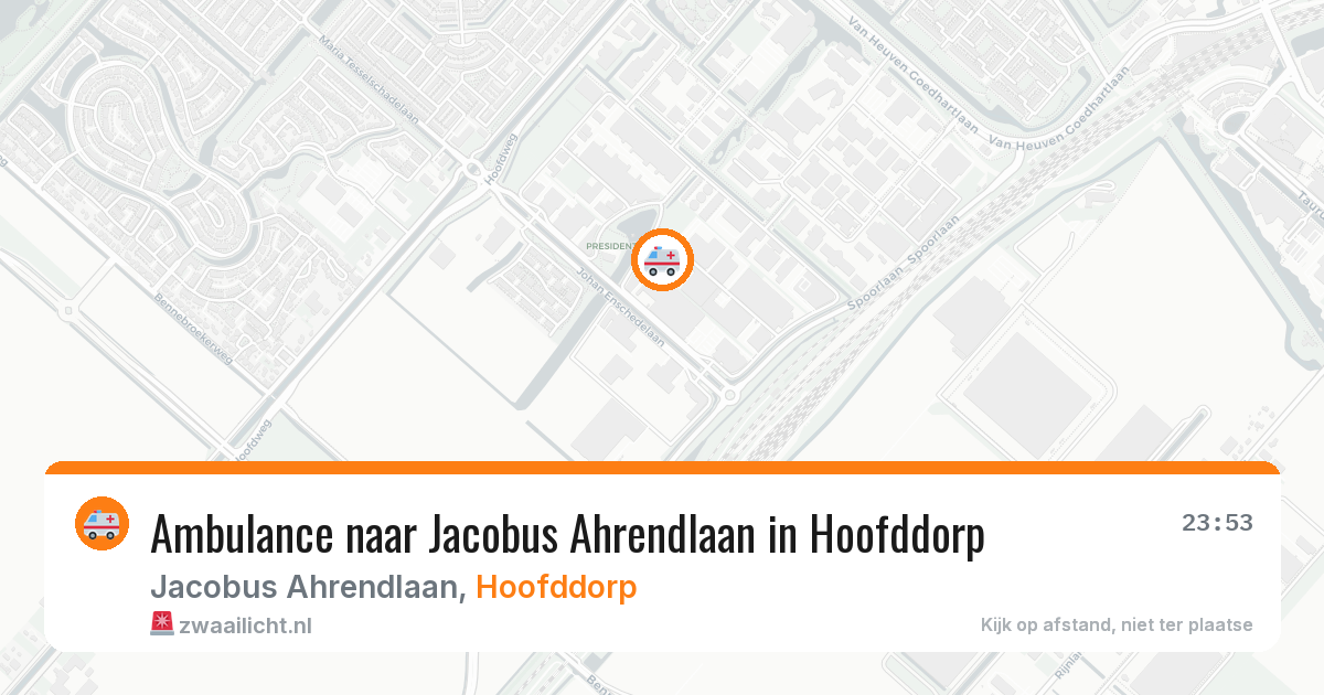 Ambulance naar Jacobus Ahrendlaan in Hoofddorp — 2 aug 2026