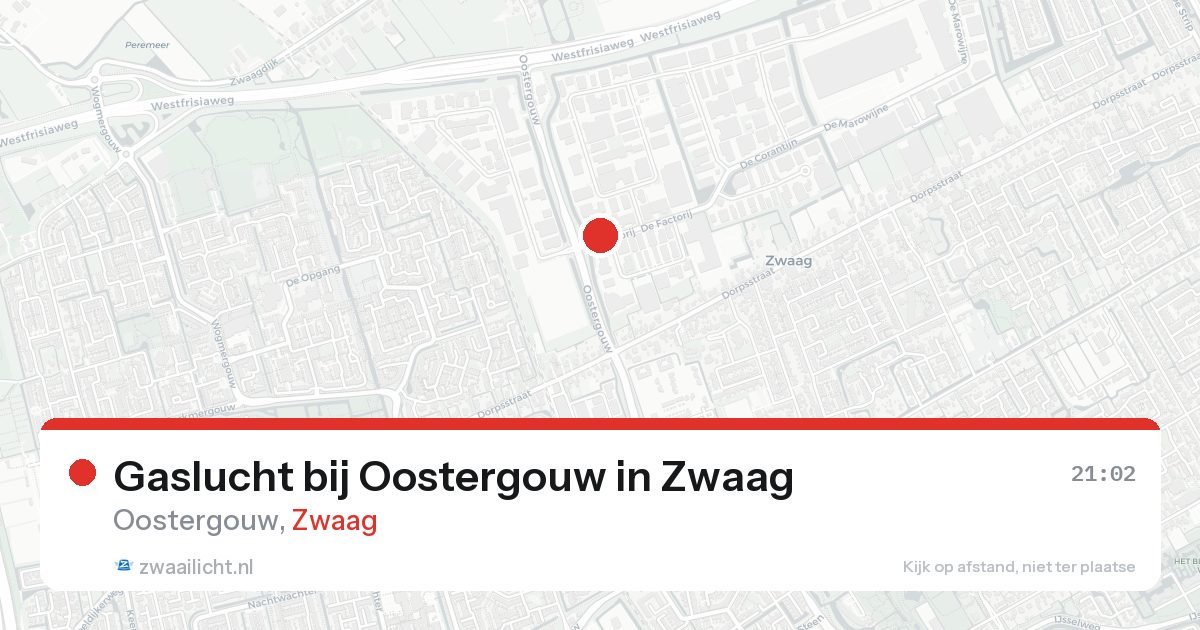 Gaslucht bij Oostergouw in Zwaag — 18 aug 2026
