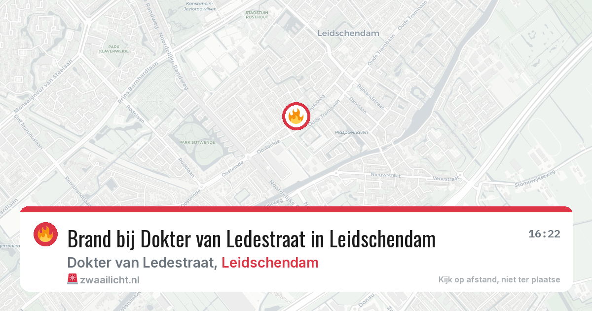 Brand bij Dokter van Ledestraat in Leidschendam — 21 jun 2026