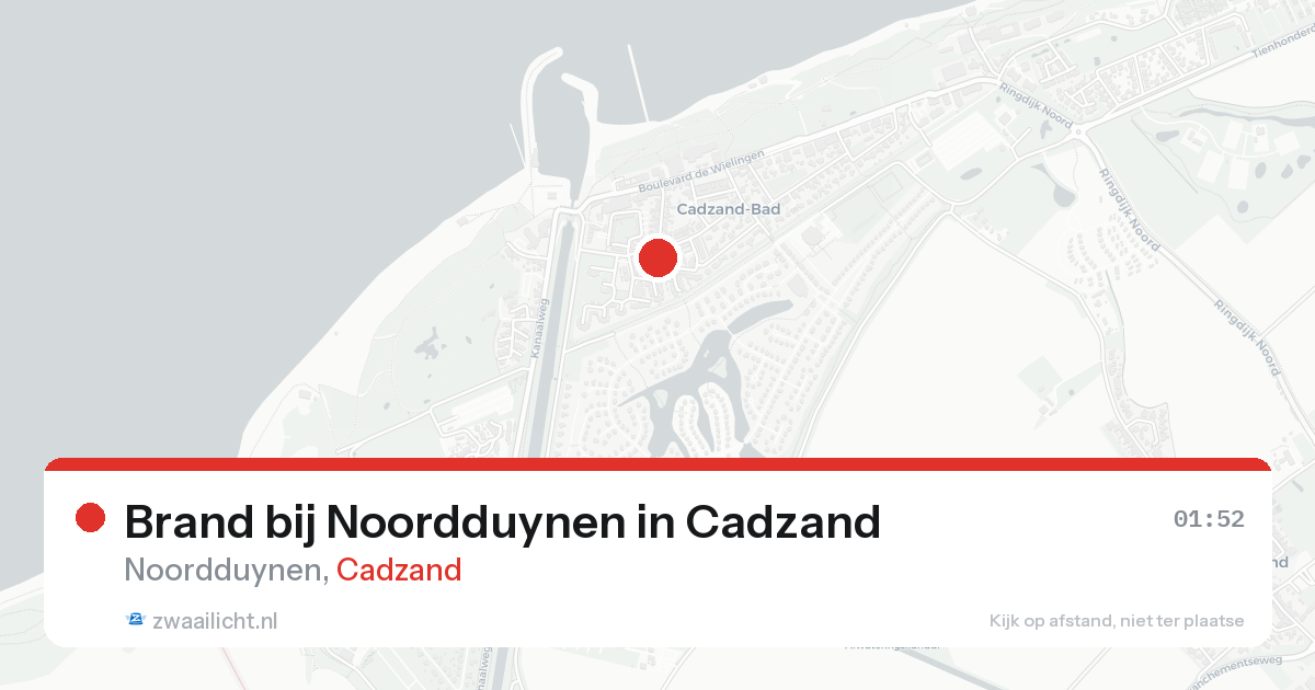 Brand bij Noordduynen in Cadzand — 19 aug 2026
