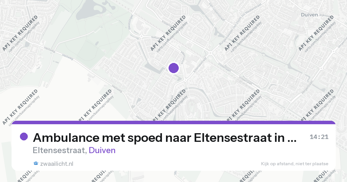 Ambulance met spoed naar Eltensestraat in Duiven — 26 aug 2026
