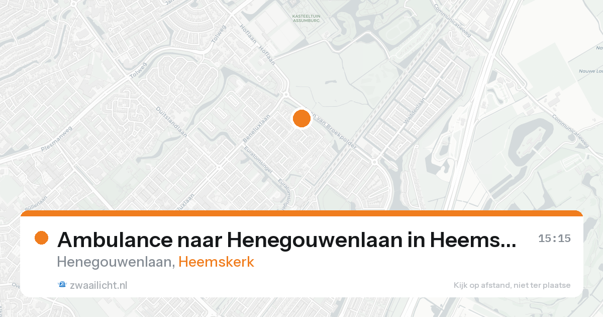 Ambulance naar Henegouwenlaan in Heemskerk — 17 aug 2026