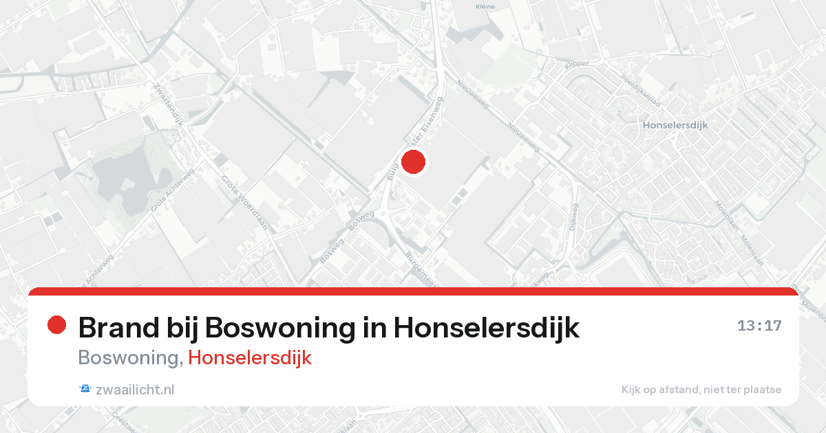 Brand bij Boswoning in Honselersdijk — 20 aug 2026