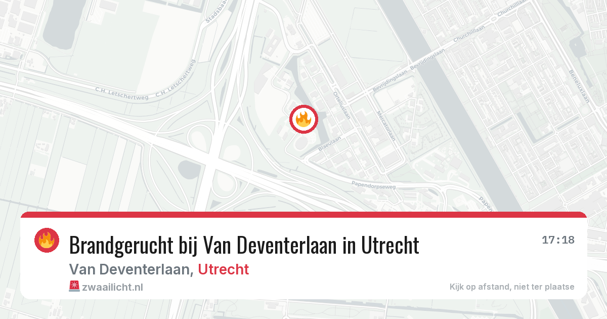 Brandgerucht bij Van Deventerlaan in Utrecht — 26 jun 2026