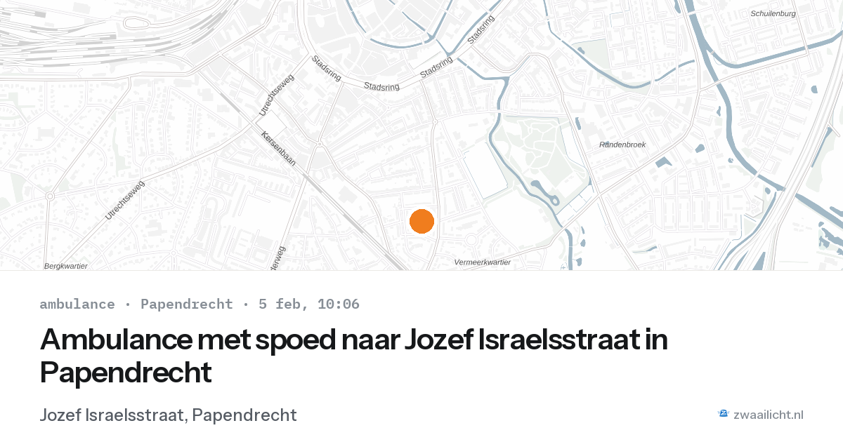 Ambulance met spoed naar Jozef Israelsstraat in Papendrecht — 5 feb 2026