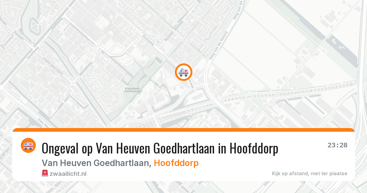 Ongeval op Van Heuven Goedhartlaan in Hoofddorp — 19 apr 2026
