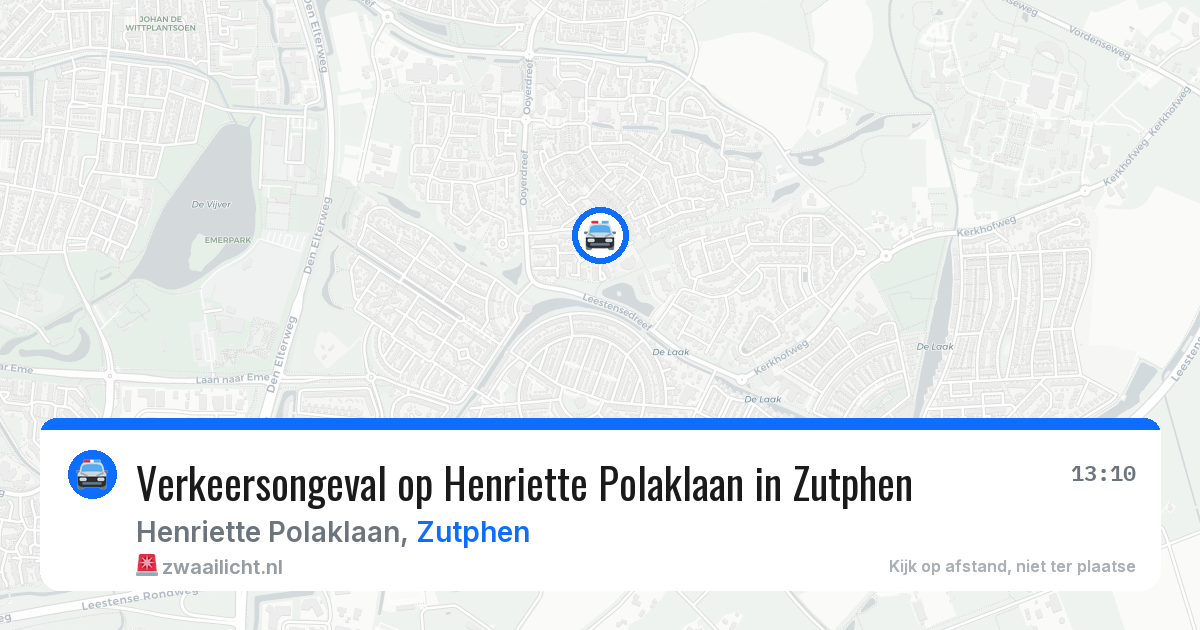 Verkeersongeval op Henriette Polaklaan in Zutphen — 29 jun 2026