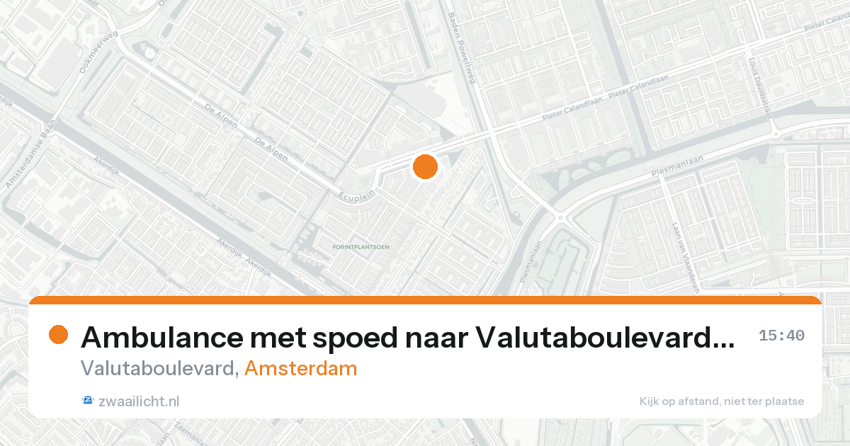 Ambulance met spoed naar Valutaboulevard in Amsterdam — 19 aug 2026