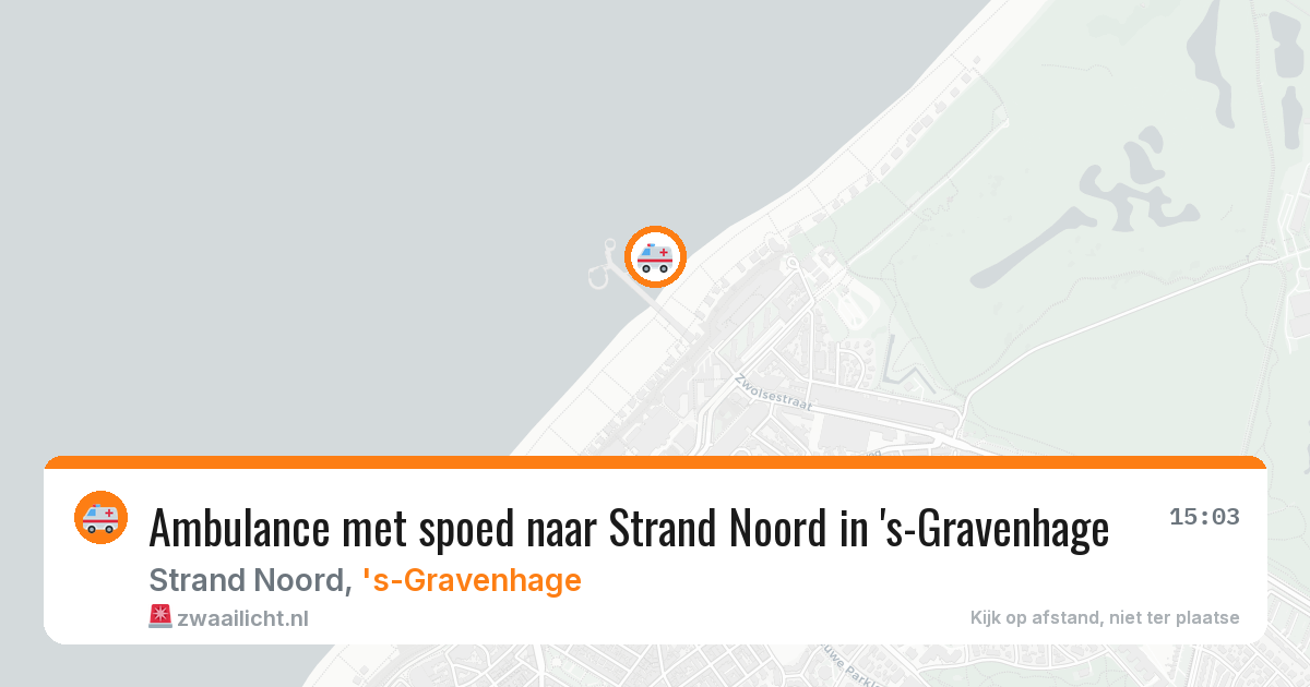 Ambulance met spoed naar Strand Noord in 's-Gravenhage — 14 aug 2026