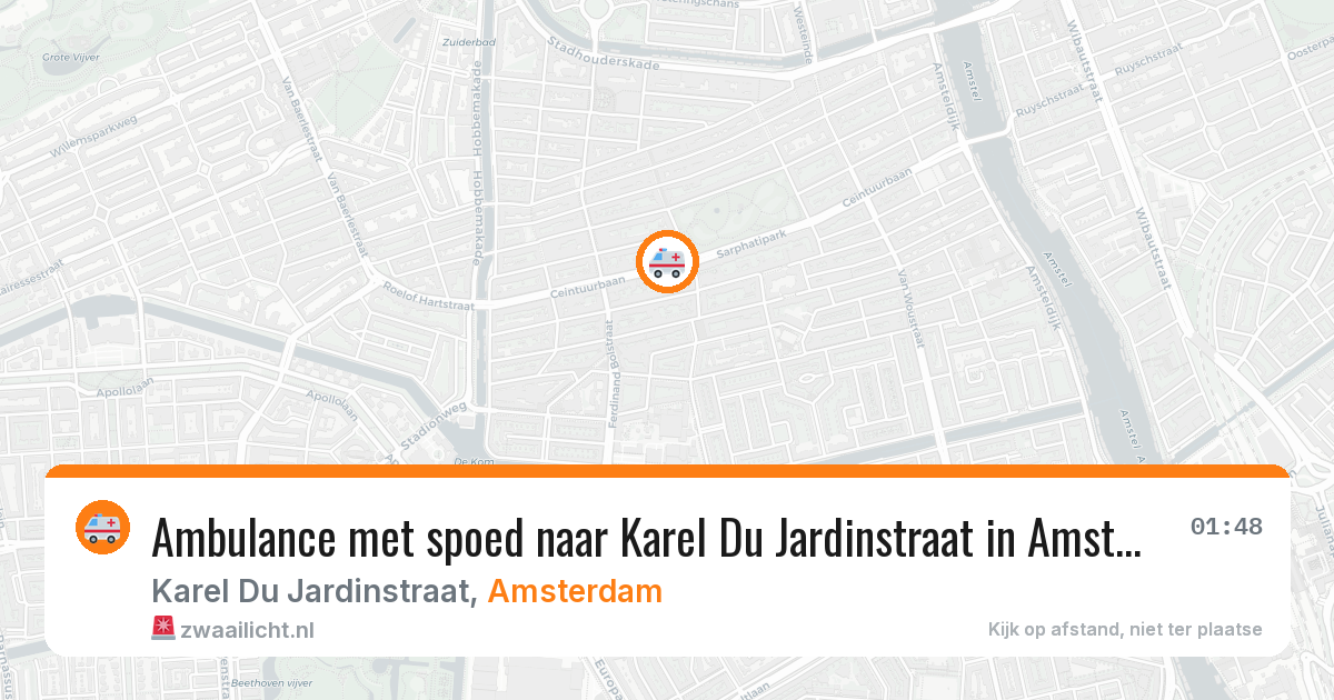 Ambulance met spoed naar Karel Du Jardinstraat in Amsterdam — 29 apr 2026