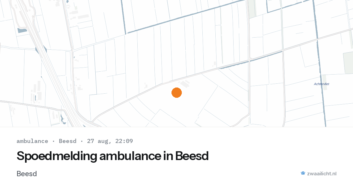 Spoedmelding ambulance in Beesd — 27 aug 2026