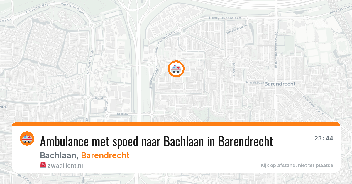Ambulance met spoed naar Bachlaan in Barendrecht — 16 jul 2026