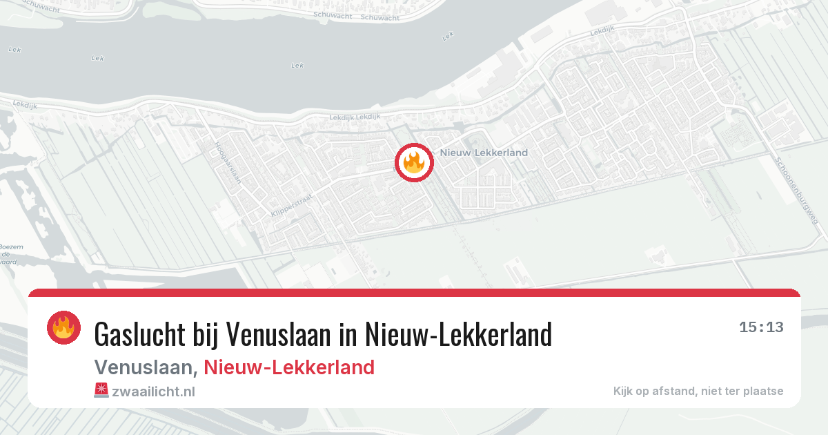 Gaslucht bij Venuslaan in Nieuw-Lekkerland — 22 mei 2026
