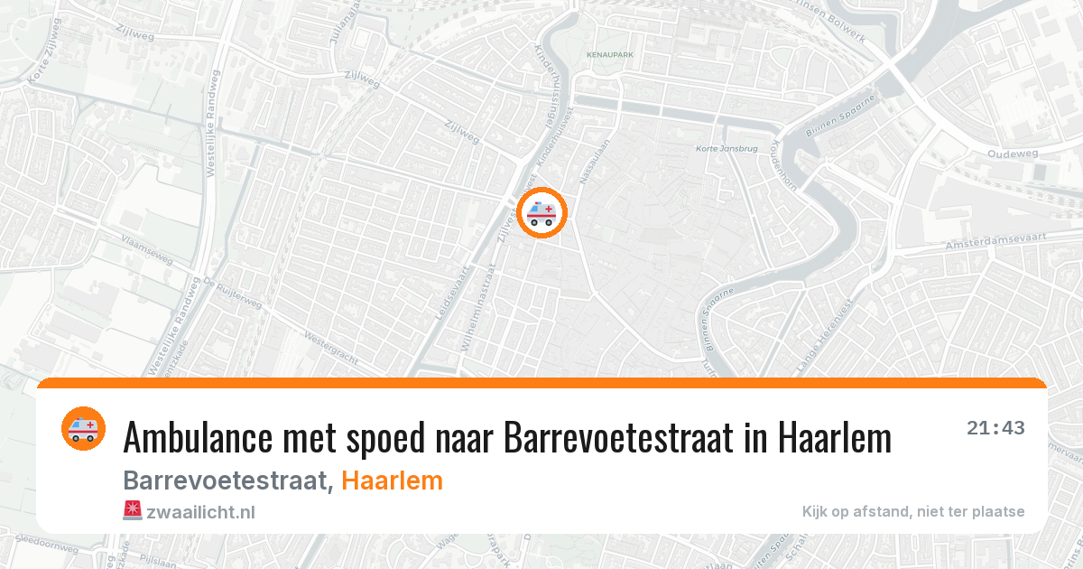 Ambulance met spoed naar Barrevoetestraat in Haarlem — 1 aug 2026