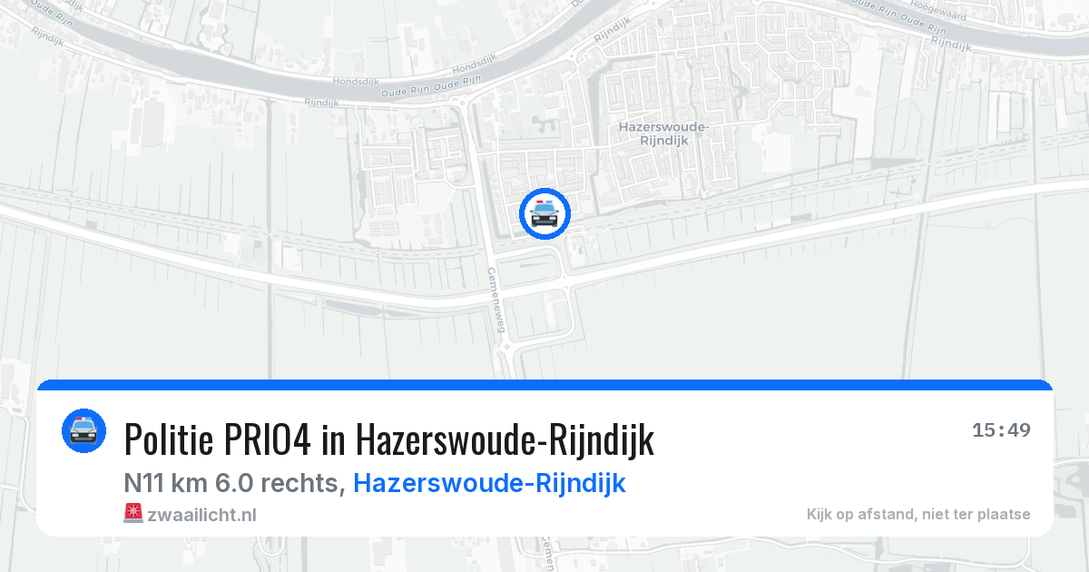 Politie PRIO4 in Hazerswoude-Rijndijk — 10 aug 2026 | 🚨 Zwaailicht.nl